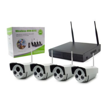 DVR CCTV INALAMBRICO NVR 4 CAMARAS KITS
